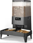 Automatic Cat Feeder 5L, FEELNEEDY Food Dispenser with Elevated Bowls for Indoor
