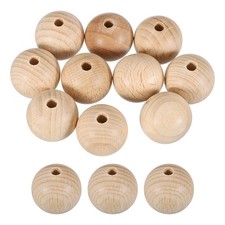 10Set 25mm Wood Beads Unfinished Pure Natural Round Wooden Beads