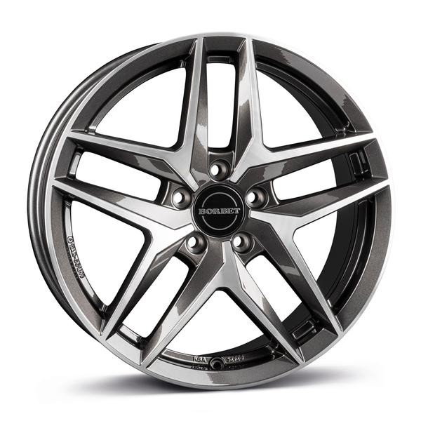 1X Borbet Design Z Mistral Anthracite Glossy Polished 7.5Jx18 5X112 ET49-image