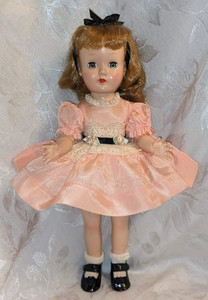 VTG 1950's "EFFANBEE" "HONEY" DOLL. 14" H. HARD PLASTIC. ALL ORIGINAL. EXC. COND