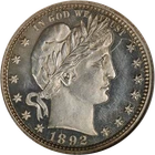 1892 Barber Quarter Proof NGC PF63 Cameo Great Eye Appeal Strong Strike