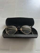 Antique American Optical AO 1/10 12K GF Ful-Vue Wire Rim Gold Round Glasses Case