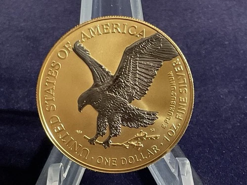 2022 1oz Silver Liberty Eagle.  “Space Gold Edition”.  COA in Capsule.