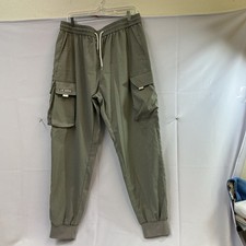 Men Flap Pocket Drawstring Waist Joggers Cargo Pants Loose-Fit Xxl Gray
