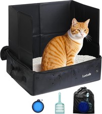 Travel Litter Box Cats W/ High Side Collapsible/Portable W/ Carrying Bag Cat