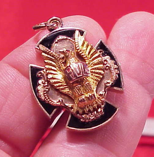 1  1/4 HT POCKET Watch Chain Fob Knight FOE Fraternal Order Eagles 8.7 GRAM