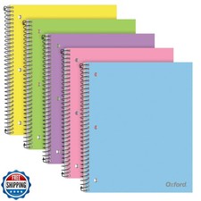 Oxford 1 Subject Spiral Notebook, Notebooks for School, Plastic Covers, Schoo