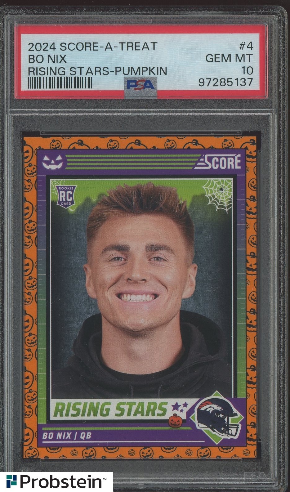 Bo Nix Panini Score-A-Treat Rising Stars #4 Pumpkin