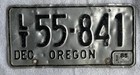 Vintage 85 OR Light Trailer License Plate 1985 Oregon LT 55 - 841 Silver Black — photo 1