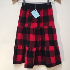 Skirt Flannel Girls 5/6 Maxi Red Buffalo Plaid Ruffle Tier Mom and Pop's Kids