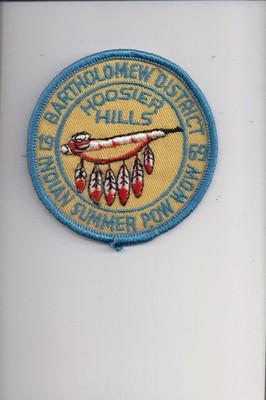 1969 Hoosier Hills Bartholomew District Indian Summer Pow Wow patch