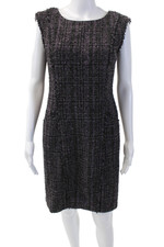 Michael Michael Kors Womens Textured Wool Sleeveless Lined Dress Purple Size 4