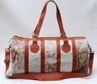 100% Natural COWHIDE Duffel Bag Hair On Leather TRAVEL Bag Luggage Bag SA-216 — photo 1