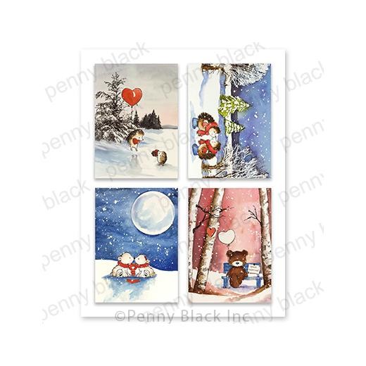 Penny Black 3.25”x4.5” Card Toppers 4pcs - Adorable Amour 50-005