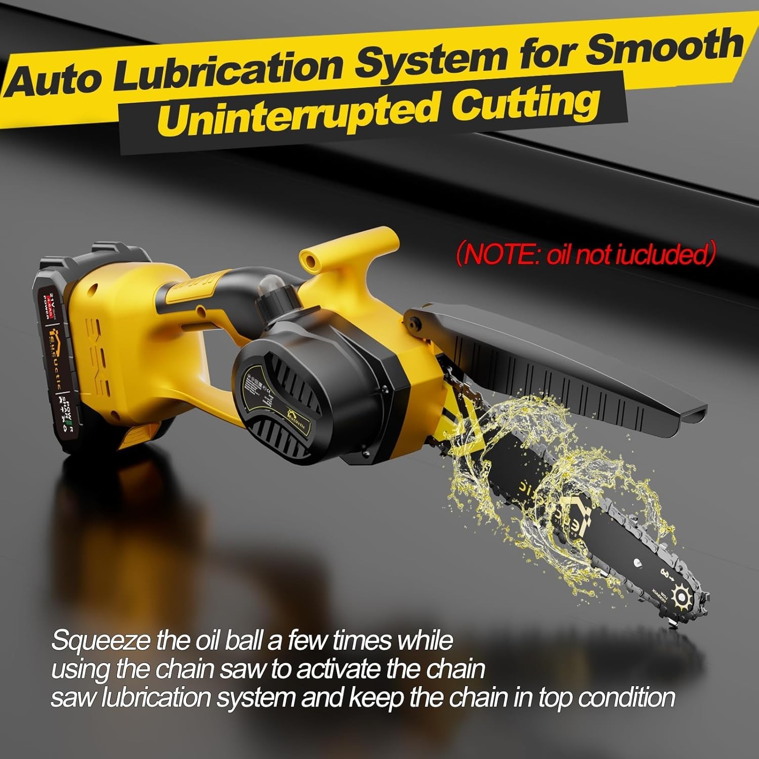 2-IN-1 Cordless 6-Inch Pole Saw and Chainsaw Compatible with Dewalt 20V MAX* Ba