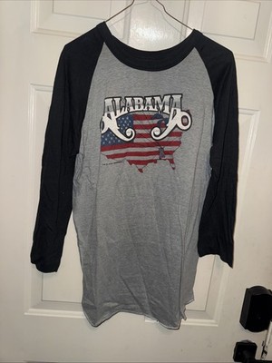 Vintage 80s Alabama Ringer Single Stitch T Shirt Mens M Gray Country (WTF93)