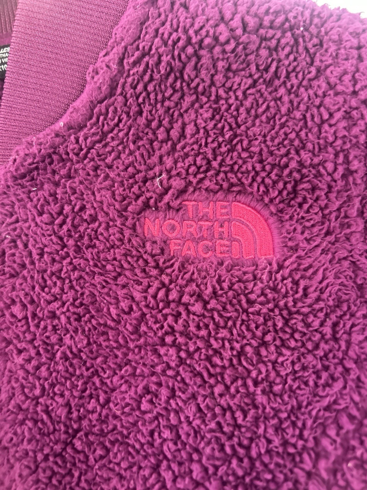 Girls THE NORTH FACE Full Zip Fleece Jacket Purple Size Medium 10/12 M #1349 thumbnail 4