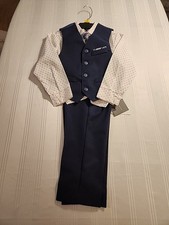 VAN HAUSEN BOYS NAVY BLUE 4 PC SUIT SZ 4 NEW WITH TAGS SPECIAL OCCASION, WEDDING