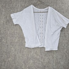 The Childrens Place White Lace-Trimmed Kimono Cardigan L/G 10/12