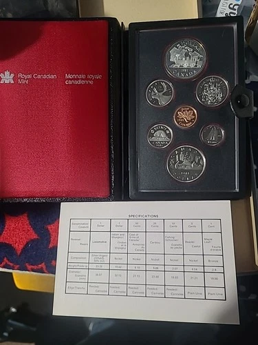 1981 Royal Canadian Mint Proof Set 7 Coins Including Silver Dollar Coin in OGP