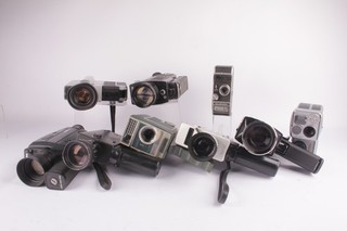 Lotto lavoro fotocamere cinematografiche vintage assortite 8mm e Super 8 con alcune custodie originali