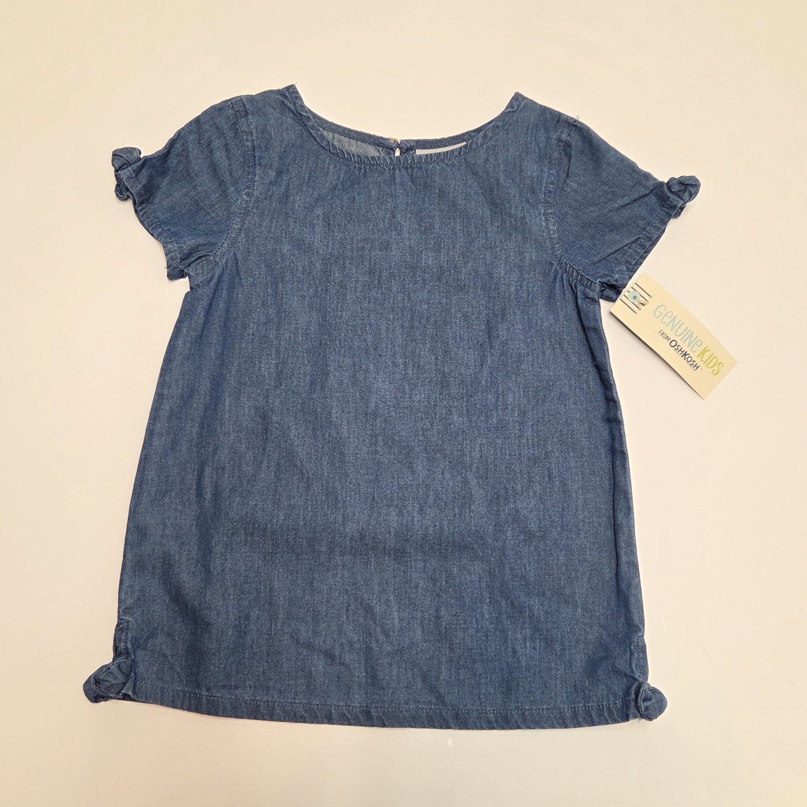 ✨ Genuine Kids By OshKosh • Girls Denim Top • Short Sleeve • Blue Chambray • 5T✨ image 2