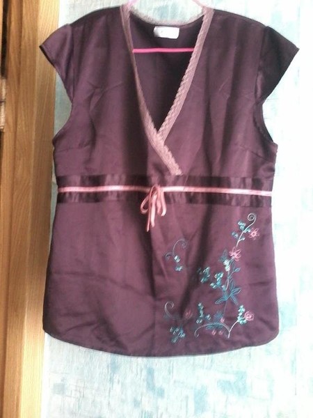 Women Etam Shirt Purple Polyester 38 / M