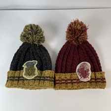 Harry Potter Hogwarts Beanie Hat Set of 2- Gryffindor Hufflepuff