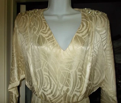 Vintage A.J. Vestido de cóctel Bari suave pero resistente ¿seda fluida? Talla 8 - Imagen 1 de 4