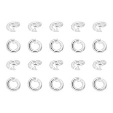 20 Pcs Locking Jump Rings 5.5mm Round Twist Clasp Silver
