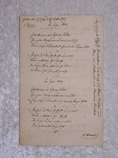 Antique Document Lyrics Double Wedding Bernhard Tischowitz and Others - Vintage 1842