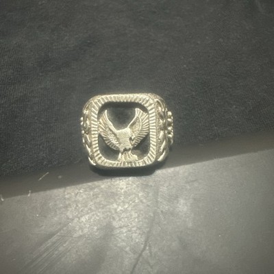 925 STERLING SILBER SCHWARZER ONYX MITTELADLER HERRENRING