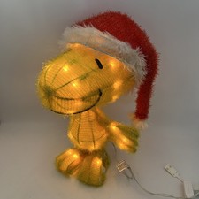 Peanuts 18" Pre Lit Woodstock with Santa Hat 2012 Outdoor Holiday Yard Art Works