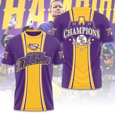 LSU Tigers Baseball 3D Apparel National Champions 2025 for Fans