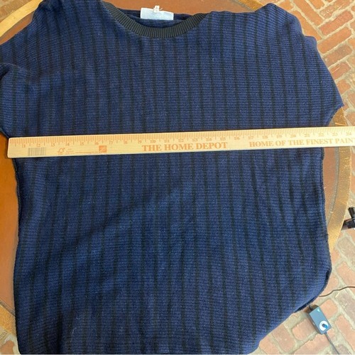 Suéter tejido Maison Margiela manga larga azul marino acanalado de gran tamaño cuello redondo talla L - Imagen 8 de 11