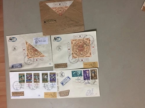 Five Israel registered covers4X fdc,4X '50