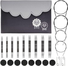 KnitPro Karbonz Deluxe Interchangeable Knitting Needle Set 4" 10cm 