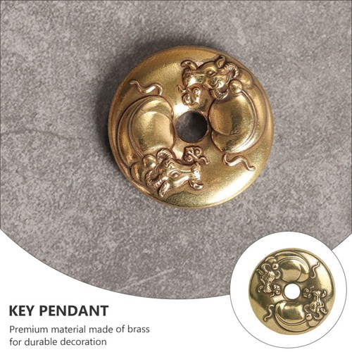 4 Pcs Chinese Style Pendants Retro Brass Craft Key Chain Pendant DIY Pendants - Picture 11 of 12
