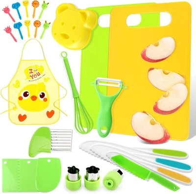BESUCHE DEN LETTO & TAILOR-STORE Messer Kindermesser 27-Teiliges Kinder Kochmesser Küchenmesser Set Scheidebrett