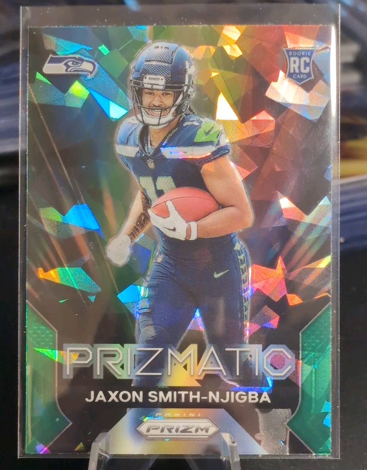 2023 Panini Prizm - Prizmatic Jaxon Smith-Njigba #1 Green Ice Prizm (RC)