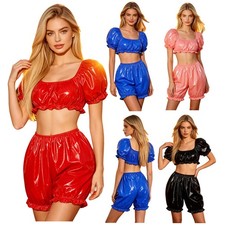 Women Outfit Solid Color Sleepwear Breathable Lining Set Pajamas Two-Piece