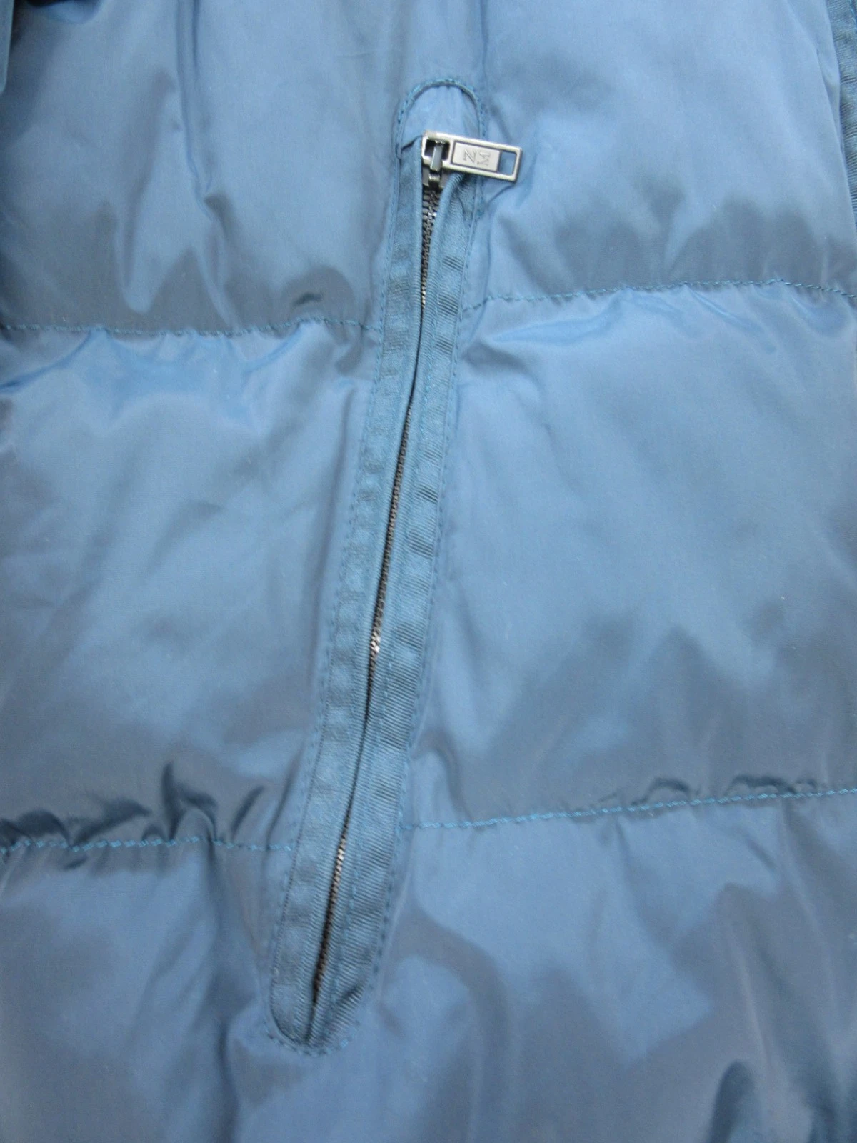 Zara Man Mens Size XL Jacket Full Zip Blue Lined w/ Packable Hood Polyester image 10