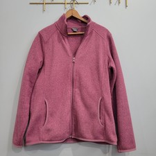 Eddie Bauer Women's Jacket Size M Pink Mauve Fleece Full Zip Heather Outdoor