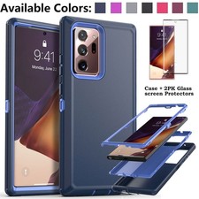 For Samsung Galaxy Note20 / 20 Ultra 5G Case, Heavy Duty Cover Tempered Glass