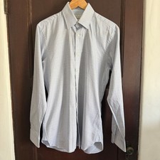 TED BAKER  Endurance Blue and White Slim Fit Button Down Shirt  Size