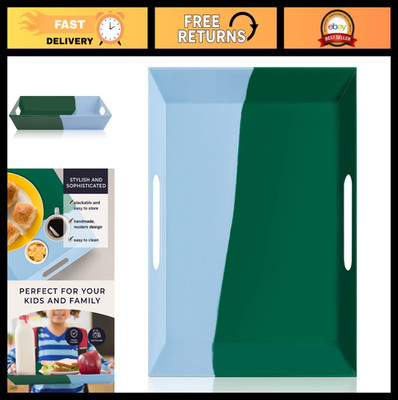 Durable Melamine Serving Tray with Handles, Chip-Resistant, Dishwasher Safe, Kid
