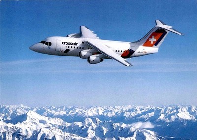 CROSSAIR  AVRO RJ 85 JUMBOLINO over the Swiss Alps