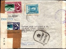 WWII Censored Cover via Egypt to New York DHC/319