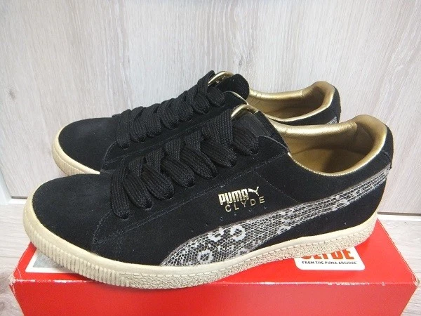 Puma Solebox Suola Clyde Colore Nero Oro Metallizzato 344555 01 con Scatola Uomo Us10