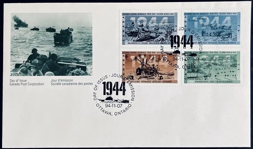 Canada FDC #1537-1540a Second World War 1944 First Day Of Issue Cover - 1994